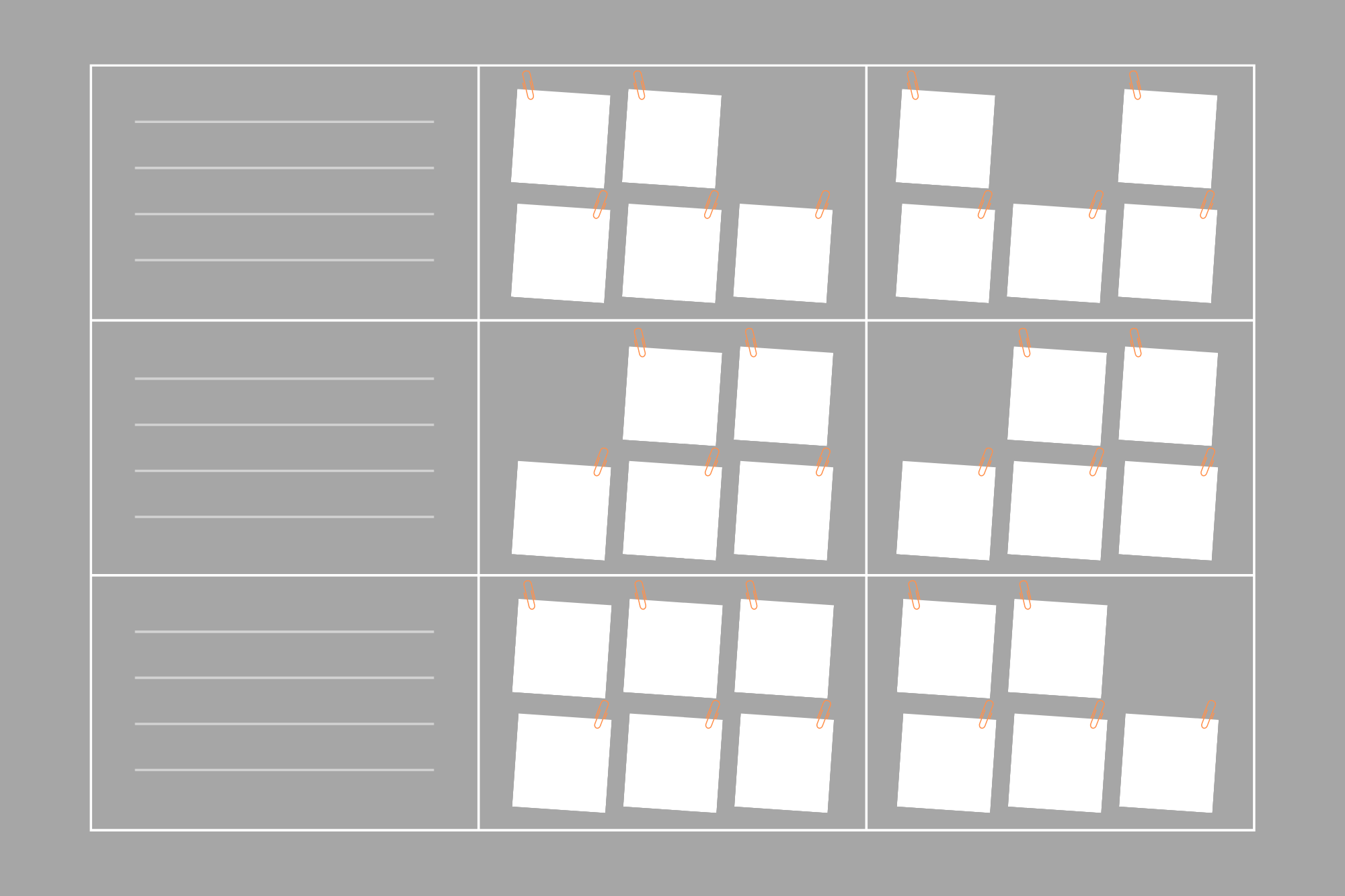 Exemplo sem a organização Kanban.