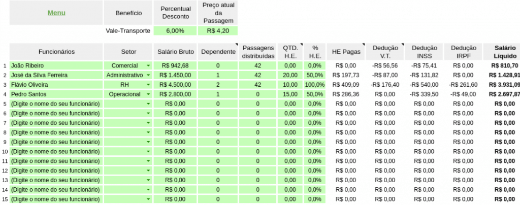 Folhas de cálculo prontas - EXCEL PARA ADMINISTRATIVOS