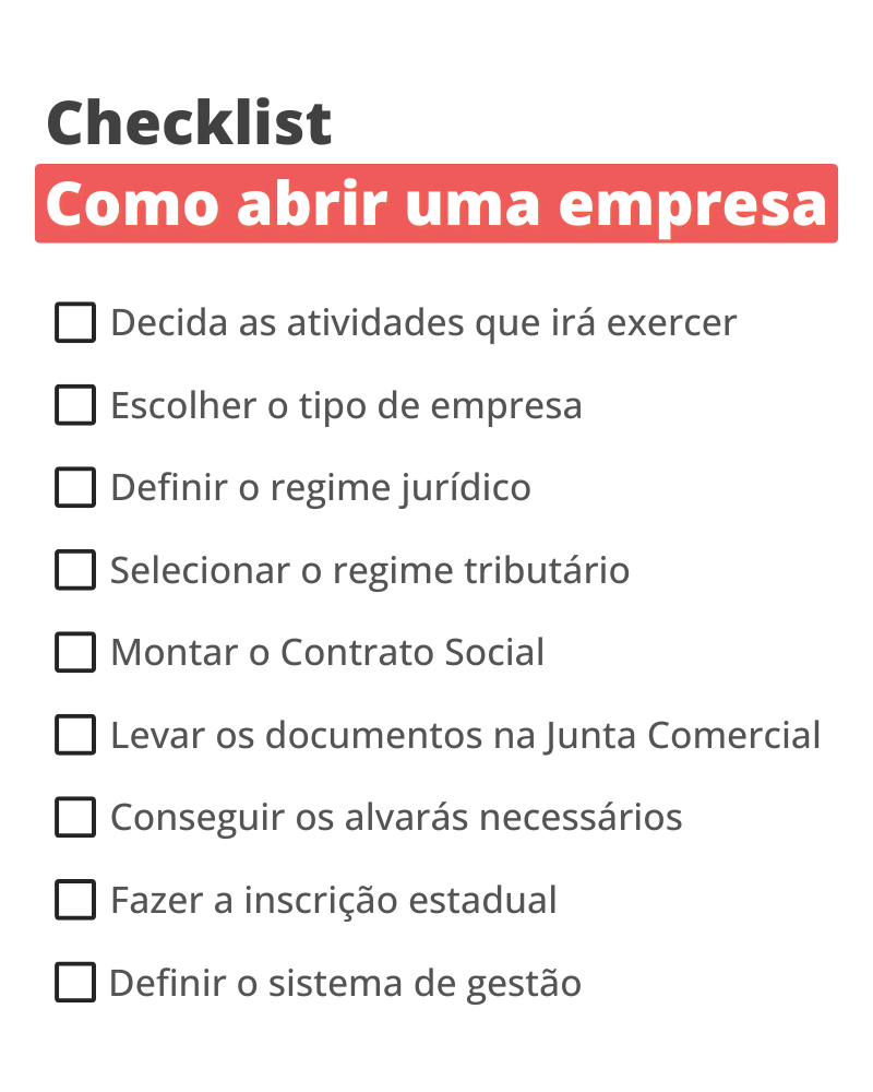 Checklist como abrir uma empresa