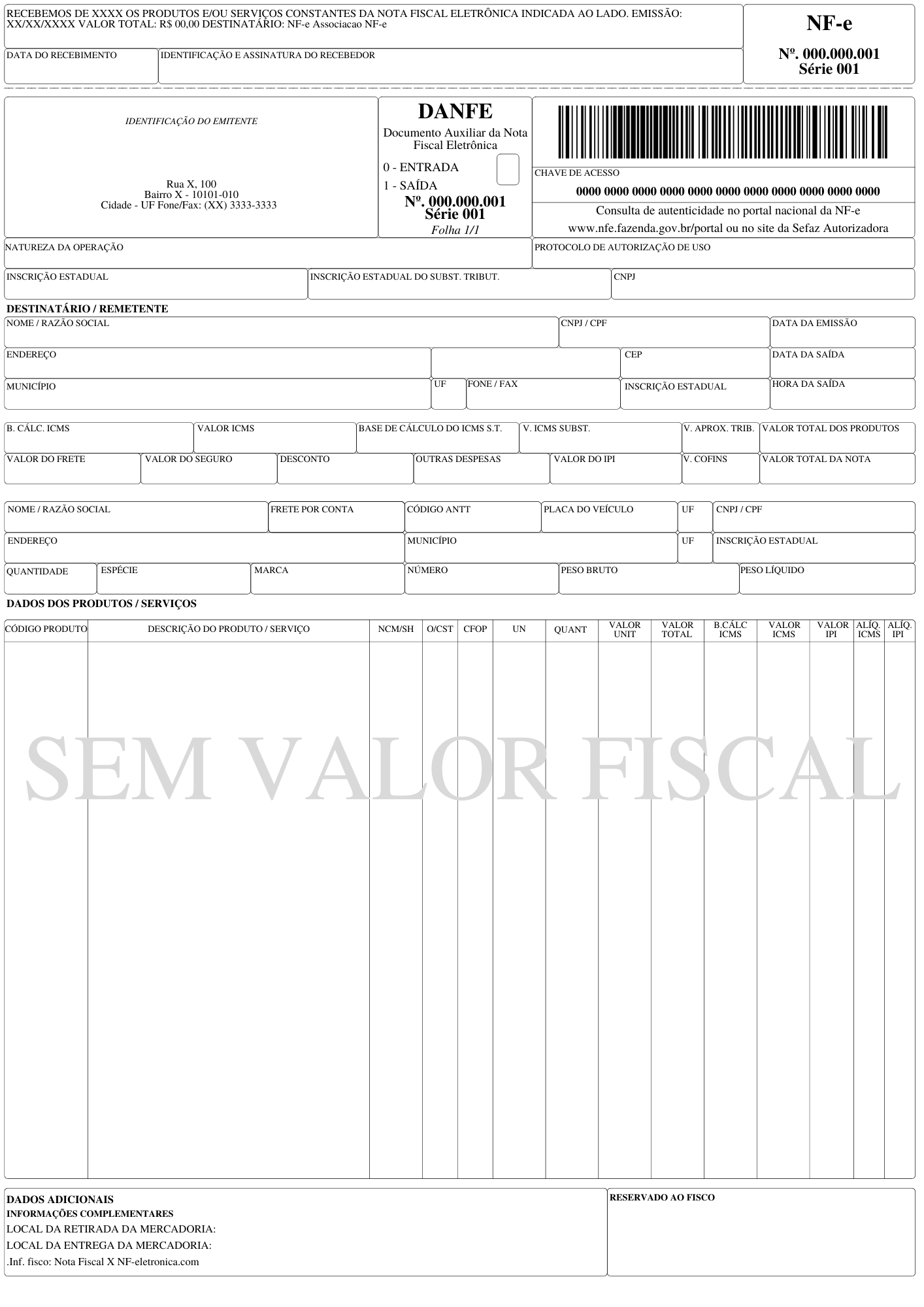 exemplo nf-e nota fiscal