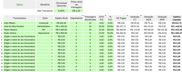 Planilha De Folha De Pagamento Modelo Para Download Grátis 7717