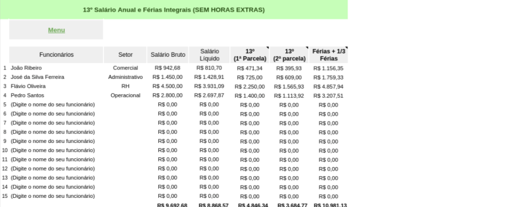 Planilha De Folha De Pagamento Modelo Para Download Grátis 3246