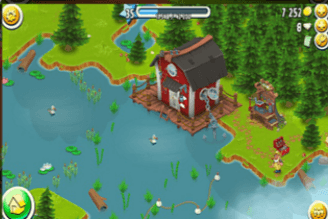 Exemplo da área de pesca do jogo Hay Day