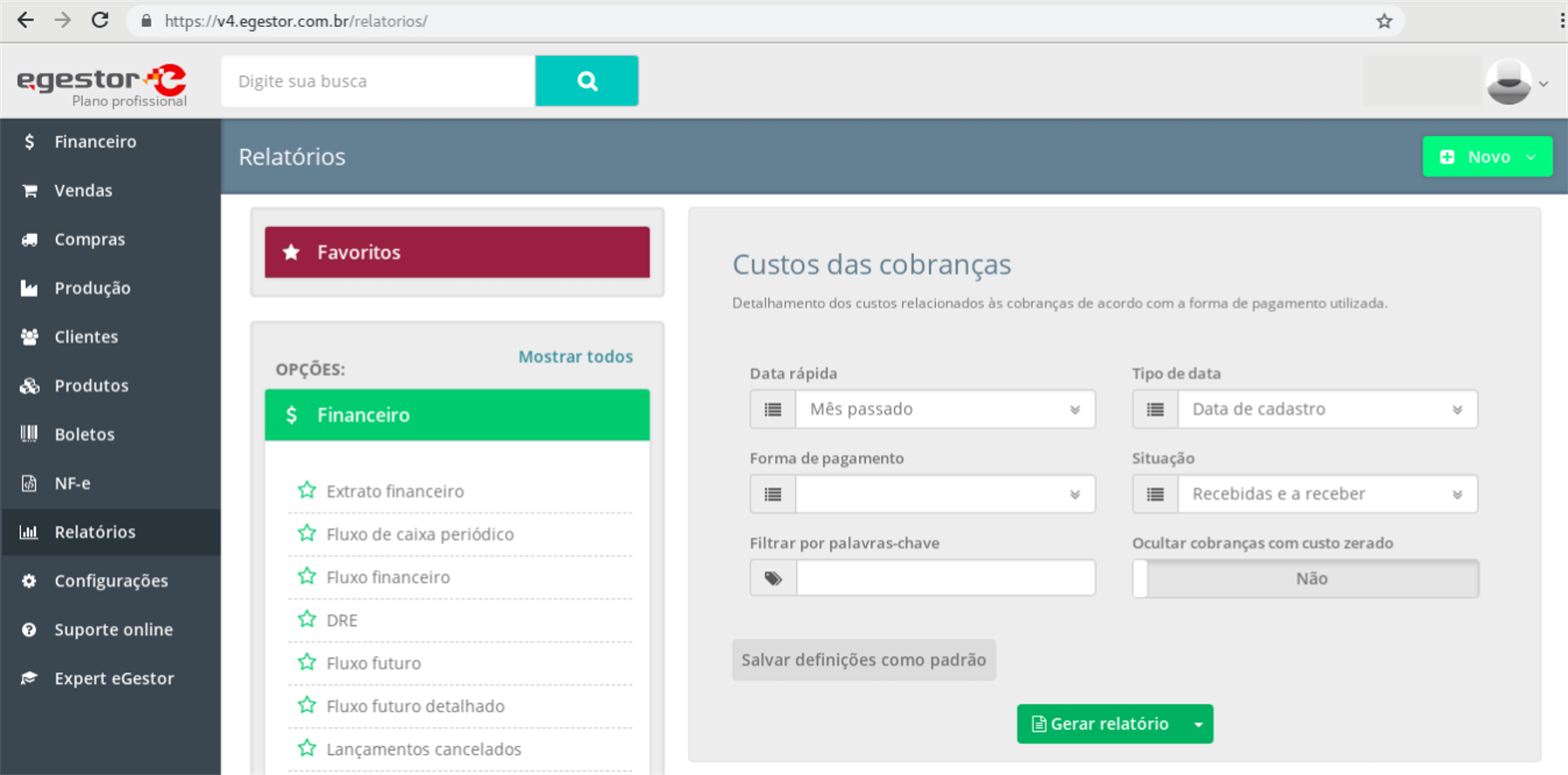 Detalhamento de custos