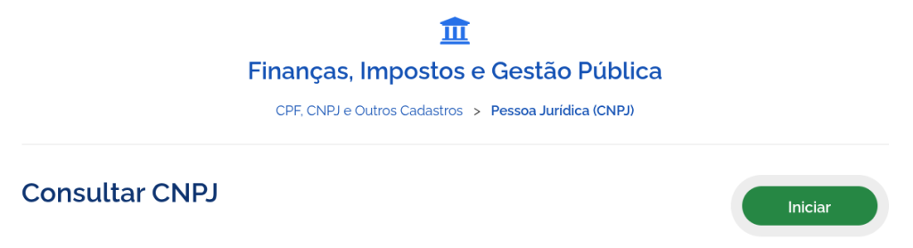 consulta cnpj iniciar