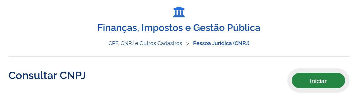 consulta cnpj iniciar