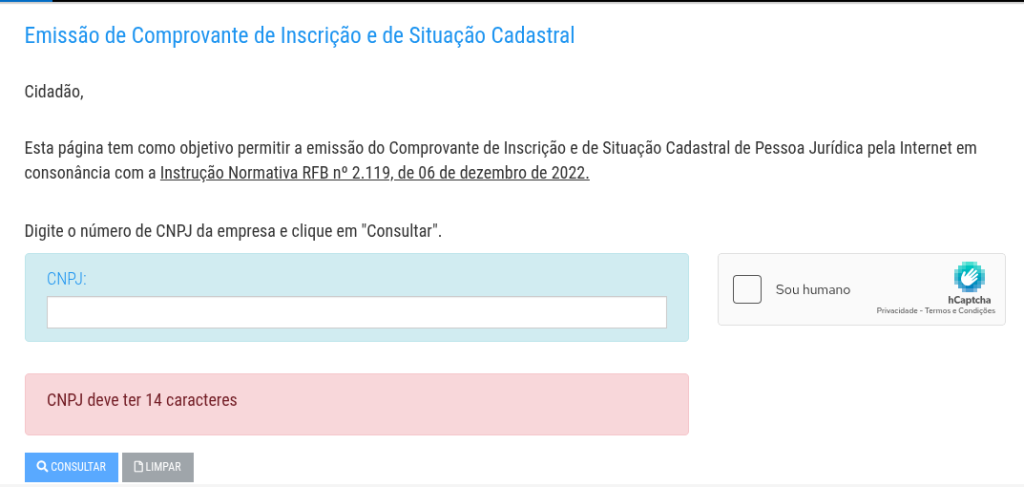 Emissão de Comprovante de Inscrição e de Situação cadastral REDESIM