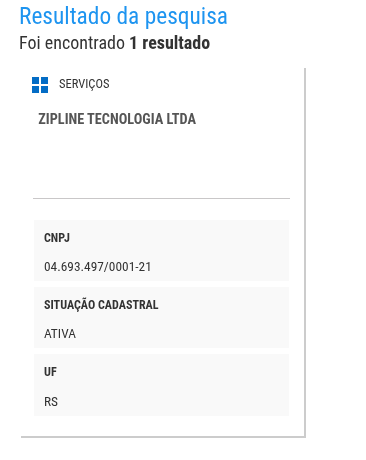 resultado pesquisa cnpj